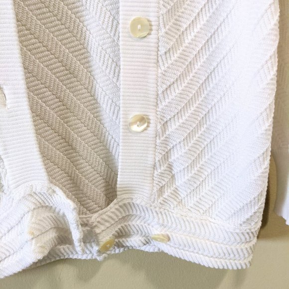 Luca Luca White Button Front Cardigan Sweater - Picture 3 of 8